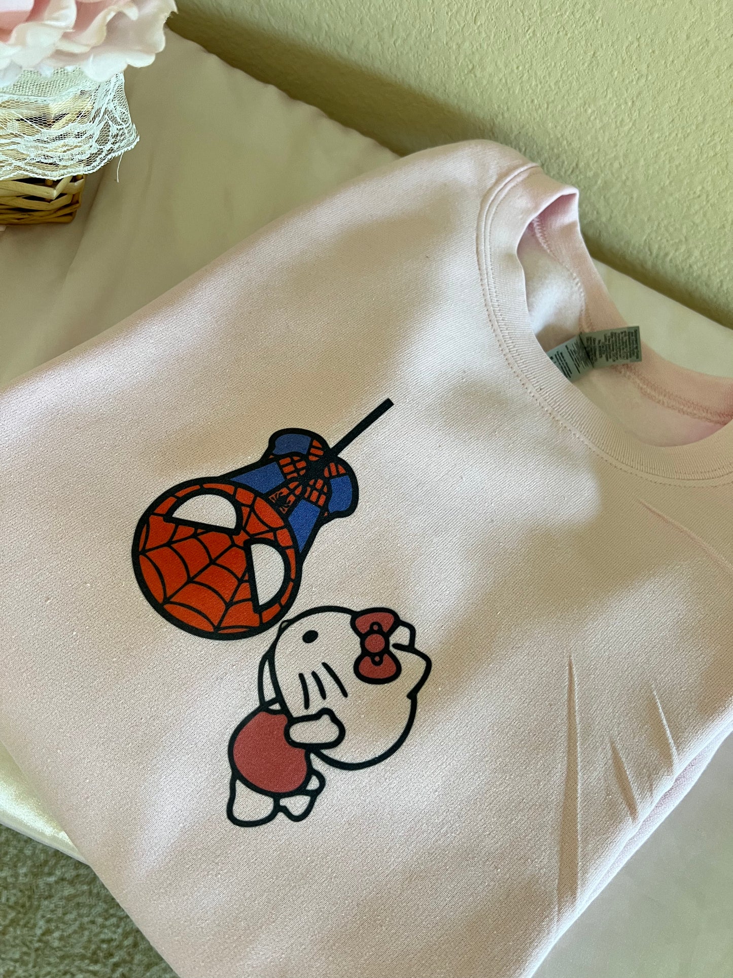 spidey + kitty sweatshirt