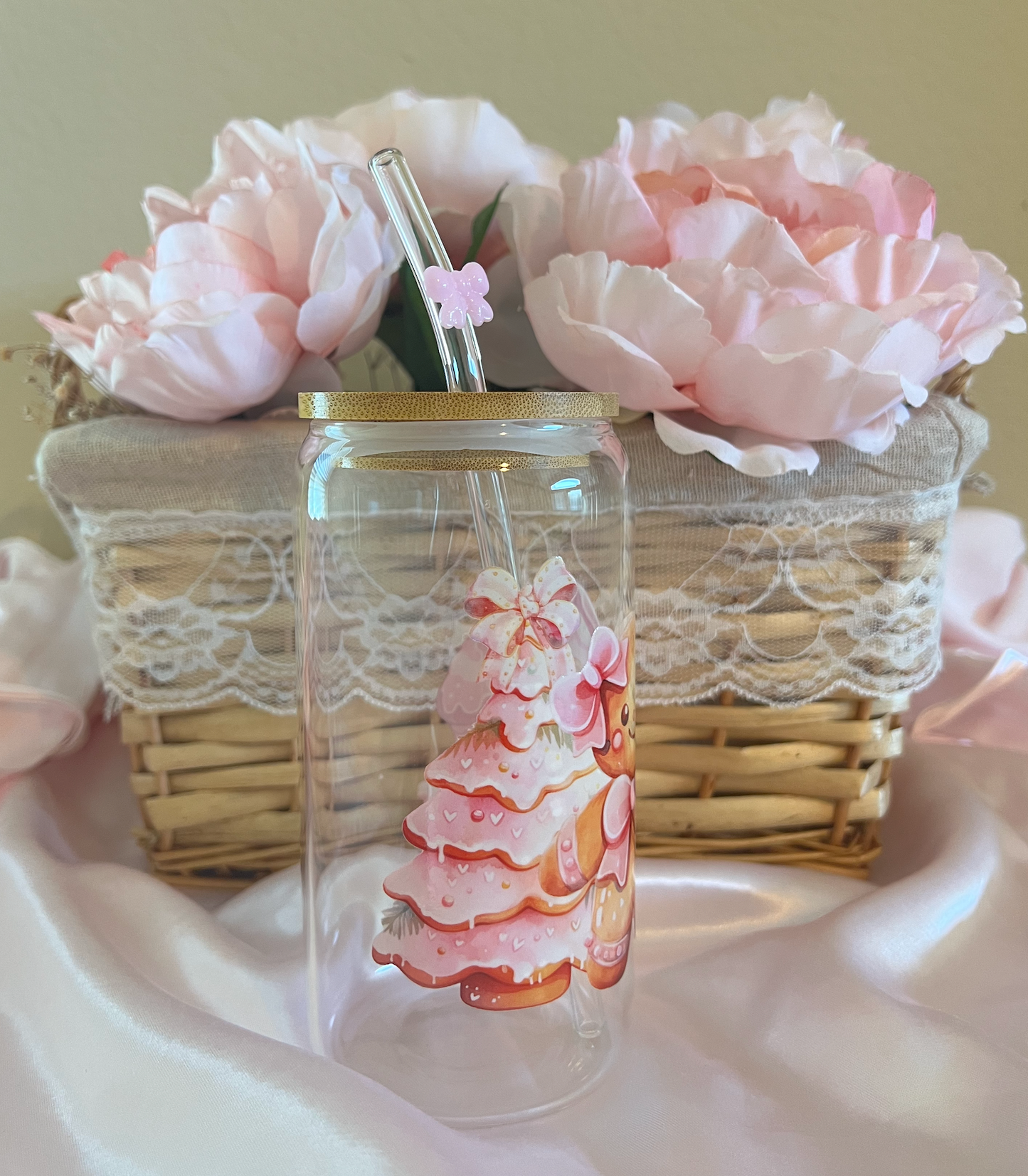 gingerbread coquette glass cup