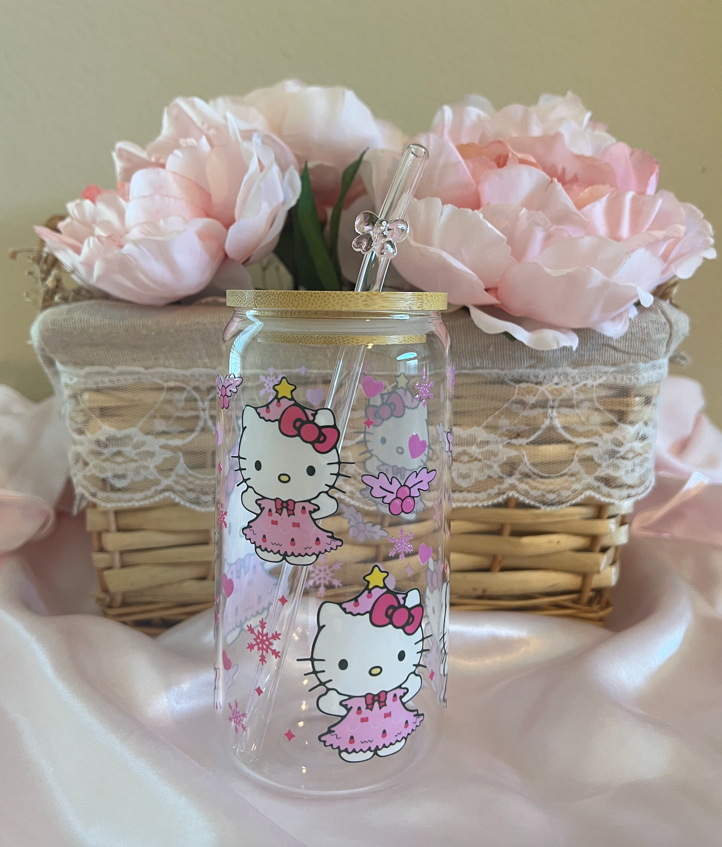 pink hk christmas glass cup